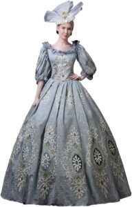 CountryWomen Damen Kleid im viktorianischen Stil – Langes Partykleid für Frauen im Rokoko-Design, ideal für Maskeraden und Bälle