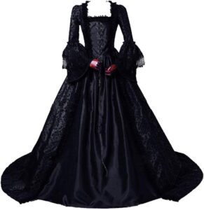 CountryWomen Rokoko Ballkleid für Frauen aus dem 18. Jahrhundert - Lange Gothic Viktorianische Kostüme für Maskenball-Themen