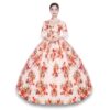 CountryWomen Viktorianisches langes Kleid für Damen – Partykleid im Rokoko-Stil für Maskeraden und Bälle