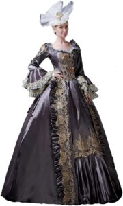 CountryWomen Viktorianisches langes Partykleid für Damen im Rokoko-Stil, ideal für Maskeraden und Bälle