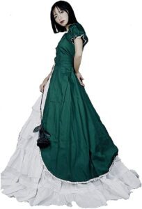 CountryWomen Viktorianisches Langkleid für Damen – Rokoko Partykleid für Maskerade und Bälle