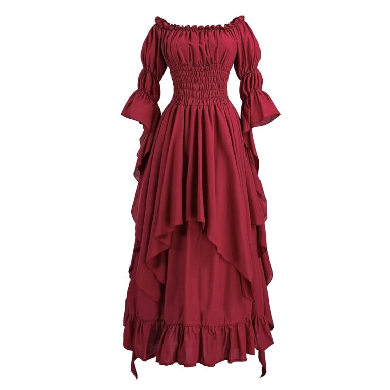 CR ROLECOS Damen Viktorianisches Kleid – Elegantes Renaissance-Kleid in verschiedenen Stilen, Gothic Hexenkleid und Mittelalterliches Hochzeitskleid