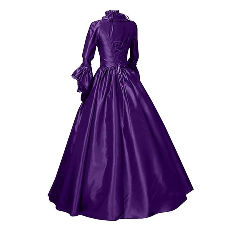 Damen Rokoko Ballkleid - Gothic Mittelalter-Renaissance-Kleid für Damen, viktorianisch, irisch, retro, vintage, mit Schnürung, ideal für Halloween, Partys, Königinnen- und...