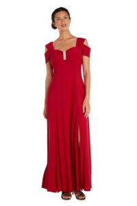 Elegantes Abendkleid von R&M Richards für Damen - Langes Kleid mit Cut-Out-Schultern