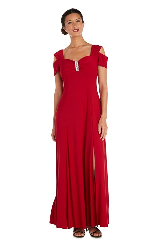Elegantes Abendkleid von R&M Richards für Damen - Langes Kleid mit Cut-Out-Schultern
