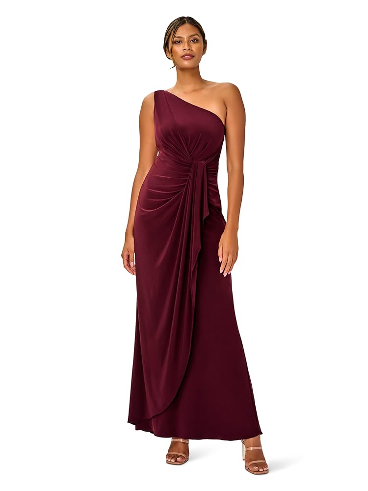 Elegantes Einschulter-Jerseykleid von Adrianna Papell für festliche Anlässe