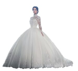Elegantes Hochzeitskleid für Frauen mit floralen Applikationen