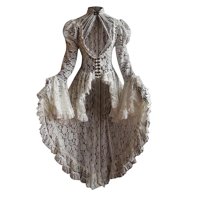 Elegantes Renaissance Kleid für Damen – Gothic Punk Halloween Kostüm, Rockabilly Swing Kleid im Vintage-Stil, Mittelalterliches und Viktorianisches Retro Lolita Kleid für Party...