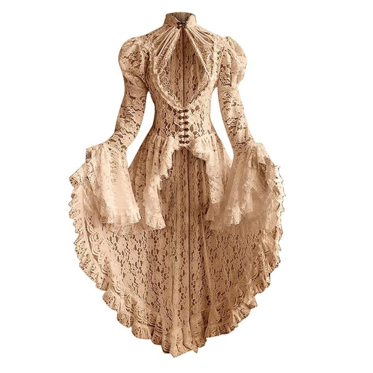 „Elegantes Renaissancekleid für Damen – Gothic Punk Halloween Kostüm, Rockabilly Swing Kleid, Vintage Mittelalter und viktorianisches Design, Retro Lolita Kleid für Partys und...