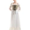 FCCAM Damen Mittelalterliches Ballkleid - Elegantes Abendkleid und Karnevalskostüm, Feenkleid für Damen
