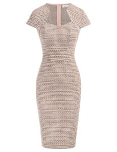 GRACE KARIN Damen Vintage Wackelkleid mit Flügelärmeln, Bleistift- und Schößchen-Design