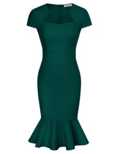 GRACE KARIN Damen Vintage Wackelkleid mit Flügelärmeln und Bleistift-Schnitt