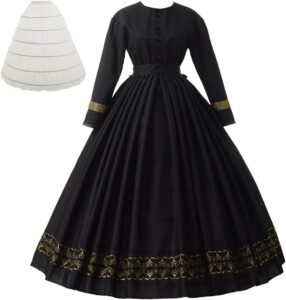 GRACEART Damen Kleid im viktorianischen Stil der 1860er Jahre - Rokoko Party Kostüm
