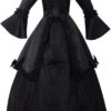 GRACEART Damen Langarm Kleid im mittelalterlichen Gothic-Stil - Viktorianisches Renaissance Maxi-Kostüm