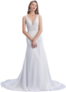 HBH Hamburger Brautmoden Hochzeitskleid Fit und Flair HL21021 in Elfenbein