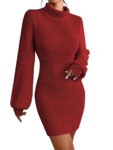 JUOIANTANG Damen Strickkleid für den Herbst – Langer Pullover-Hüftkleid für Frauen in den Größen XS-XXL