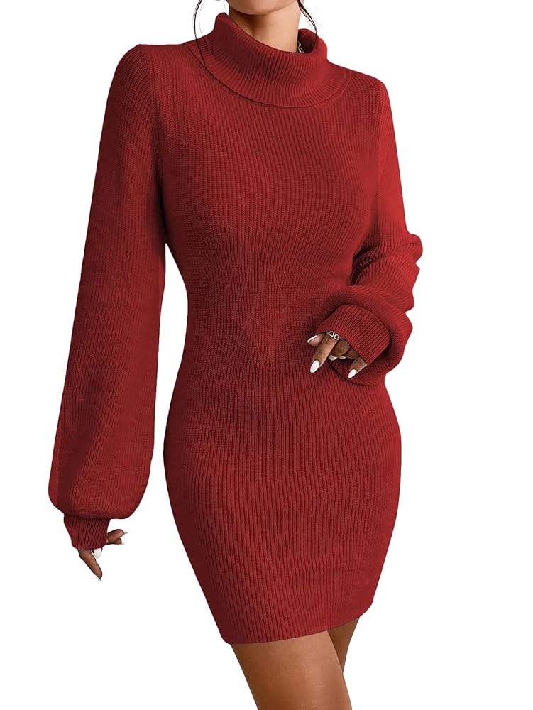 JUOIANTANG Damen Strickkleid für den Herbst – Langer Pullover-Hüftkleid für Frauen in den Größen XS-XXL