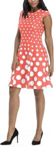 London Times Damen Vielseitiges Scuba Crepe Fit & Flare Kleid für Events, Anlässe, Büro und Karriere