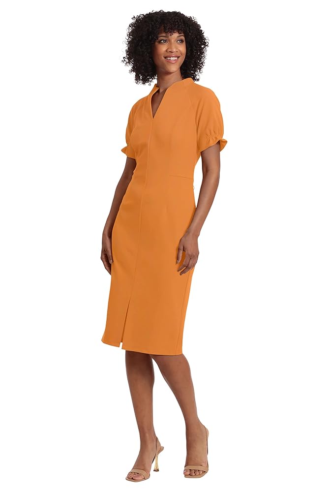 Maggy London Damen Etuikleid mit Notch-Ausschnitt - Elegante Bürokleidung