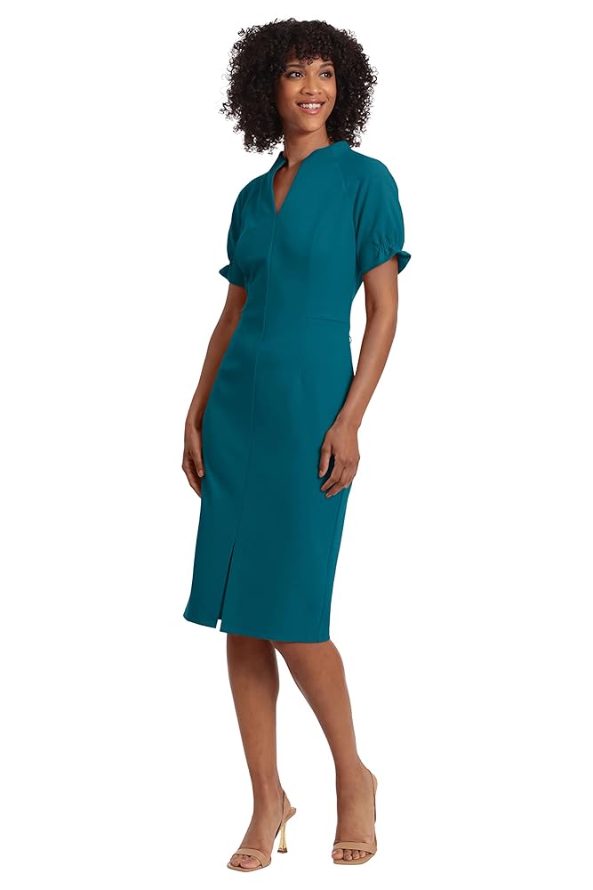 Maggy London Damen Etuikleid mit Notch-Ausschnitt – Elegantes Büro-Outfit