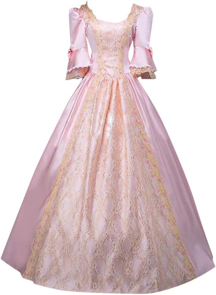 Mittelalterliches Renaissance-Kostüm für Damen – Elegantes Vintage Abendkleid, Gothic Prinzessinnenkleid im Barock- und Rokoko-Stil für Halloween, Karneval und Cosplay