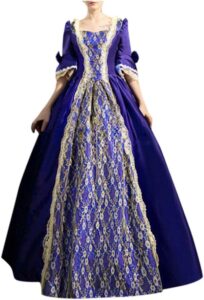 Mittelalterliches Renaissance-Kostüm für Damen – Elegantes Vintage Abendkleid im Gothic-Stil, Prinzessinnen-Kleidung im Barock- und Rokoko-Design für Halloween, Karneval und...