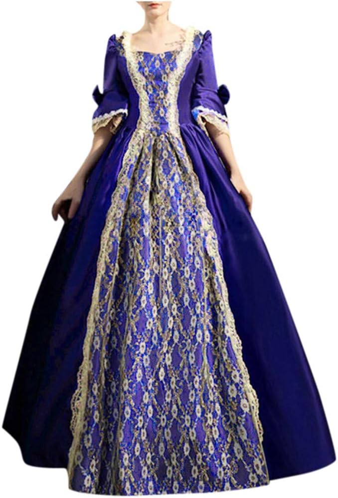 Mittelalterliches Renaissance-Kostüm für Damen – Elegantes Vintage Abendkleid im Gothic-Stil, Prinzessinnen-Kleidung im Barock- und Rokoko-Design für Halloween, Karneval und...