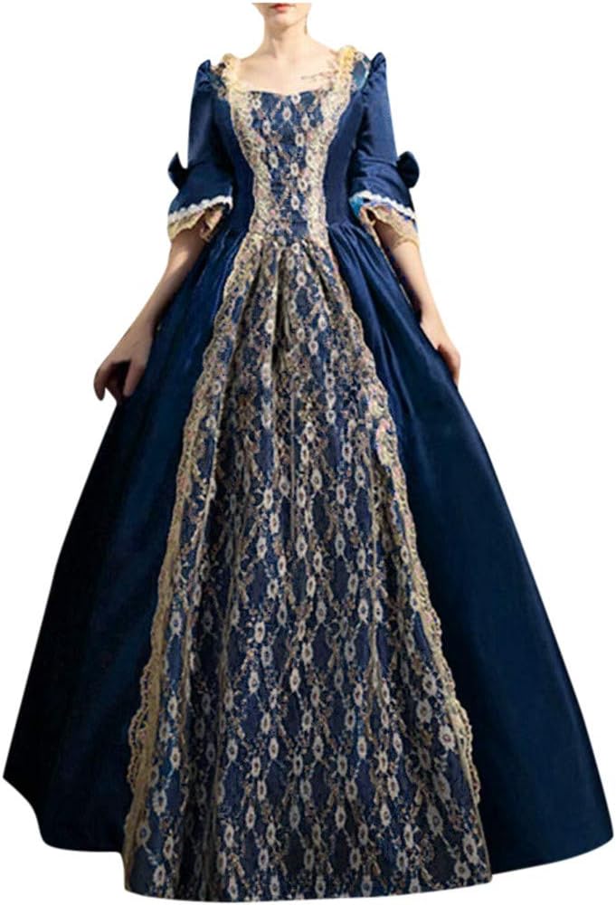 Mittelalterliches Renaissance-Kostüm für Damen – Elegantes Vintage-Kleid für Halloween, Abendveranstaltungen, Gothic-Stil, Prinzessinnen-Outfit, Barock- und Rokoko-Kostüm,...