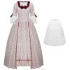 NUWIND Damen Rokoko Ballkleid - Mittelalterliches viktorianisches Kleid, Rococo Kostüm im Retro-Stil mit floralen Motiven, elegantes Cocktail- und Gothic Lolita-Korsett für...
