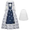 NUWIND Damen Rokoko Ballkleid – Mittelalterliches viktorianisches Kostüm, elegantes Rococo-Retro-Design mit floralen Motiven für Cocktail- und Abendveranstaltungen im Gothic...