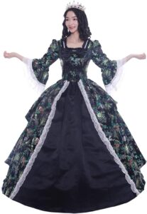 Rokoko Ballkleid für Damen im 18. Jahrhundert – Langes Gothic-Viktorianisches Kleid für Maskerade-Themen