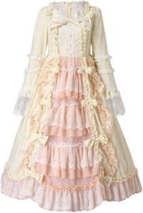 Rokoko Ballkleid - Gothic Viktorianisches Kostüm für Damen | Mittelalterliches Kleid für Königinnen und Prinzessinnen im Renaissance-Stil mit Trompetenärmeln und...