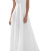 Romantisches Brautkleid Hochzeitskleid Weiß Modell W191 A-Linie mit Stickerei aus Satin DE