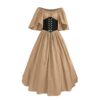 tsaChick Damen Sommerkleid Kurzarm Rundhals Kleid Mode Neu Vintage Gothic Patchwork Spitze Sexy Neck Kleid &bto393