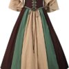 tsaChick Damen Sommerkleid Kurzarm Rundhals Mode Neu Vintage Gothic Patchwork Spitze Sexy Neck Kleid &bto393