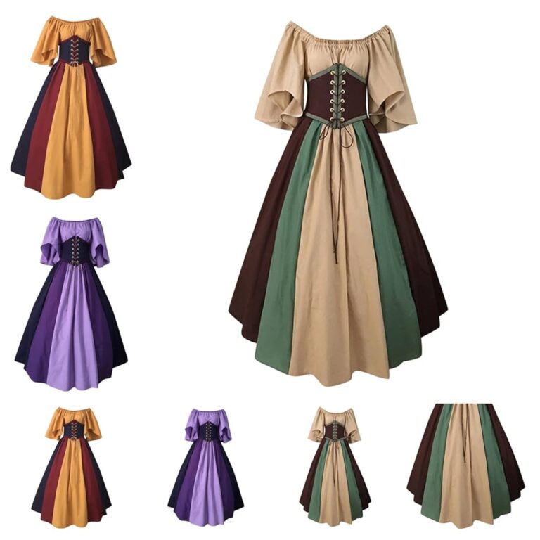 tsaChick Damen Sommerkleid Kurzarm Rundhals Vintage Gothic Patchwork Spitze Sexy Neck Kleid &bto393