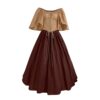 tsaChick Damen Sommerkleid Kurzarm Rundhals Vintage Gothic Patchwork Spitze Sexy Neck Kleid &bto393