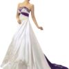 Vantexi Damen Strapless Hochzeitskleid mit Wulstiger Stickerei