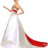 Vantexi Damen Strapless Hochzeitskleid mit Wulstiger Stickerei