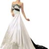 Vantexi Damen Strapless Hochzeitskleid mit Wulstiger Stickerei