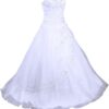 Vantexi Damen trägerloses Abendkleid aus Organza – Hochzeitskleid für die Braut
