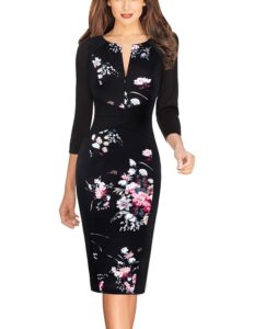 VFSHOW Stilvolles Damenkleid mit Reißverschluss, körperbetont, ideal für Arbeit und Büro