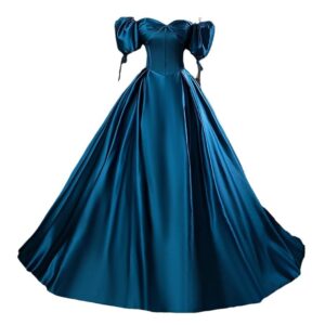 Viktorianisches Schulterfreies Ballkleid im Southern Belle Stil, Puffärmel, Langarm, Prinzessin Lolita, Teekleid im Rokoko-Design