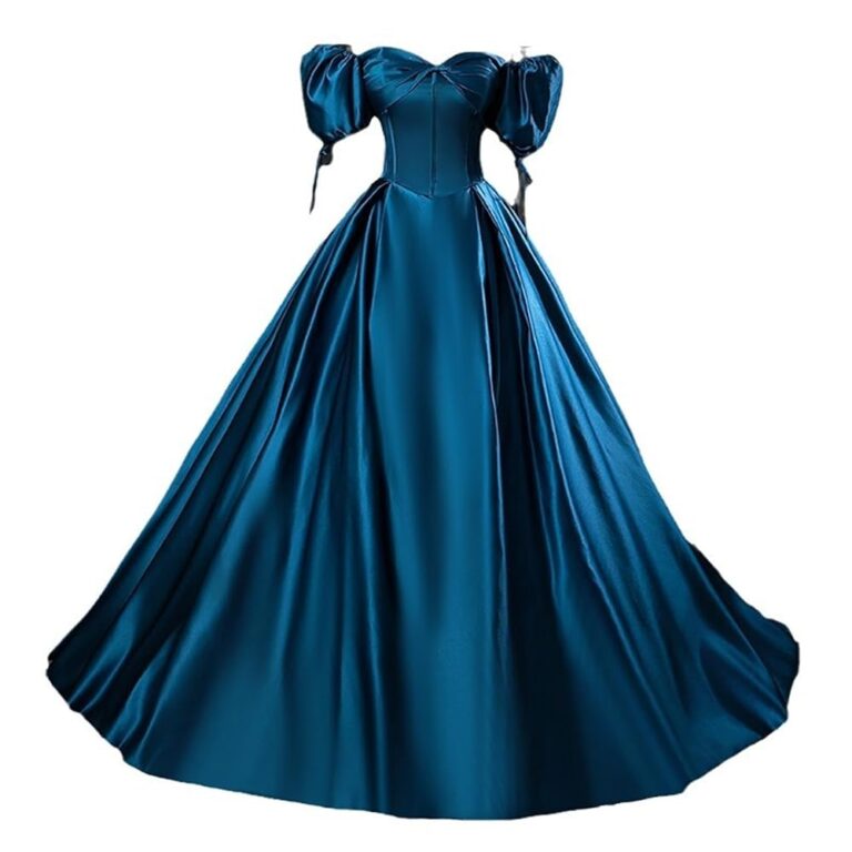 Viktorianisches Schulterfreies Ballkleid im Southern Belle Stil, Puffärmel, Langarm, Prinzessin Lolita, Teekleid im Rokoko-Design