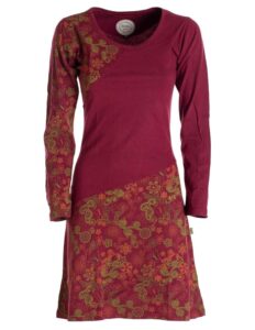 Vishes - Alternative Mode - Asymmetrisches Langarm Jersey-Kleid für Damen, kurz