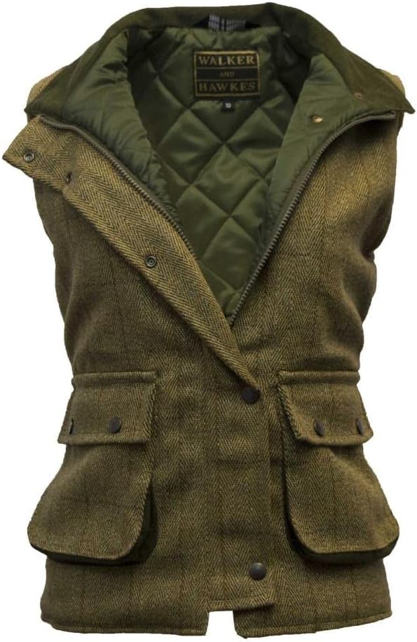 WALKER AND HAWKES - Bayston - Damen Tweed-Weste für ländliche Aktivitäten - ideal für die Jagd