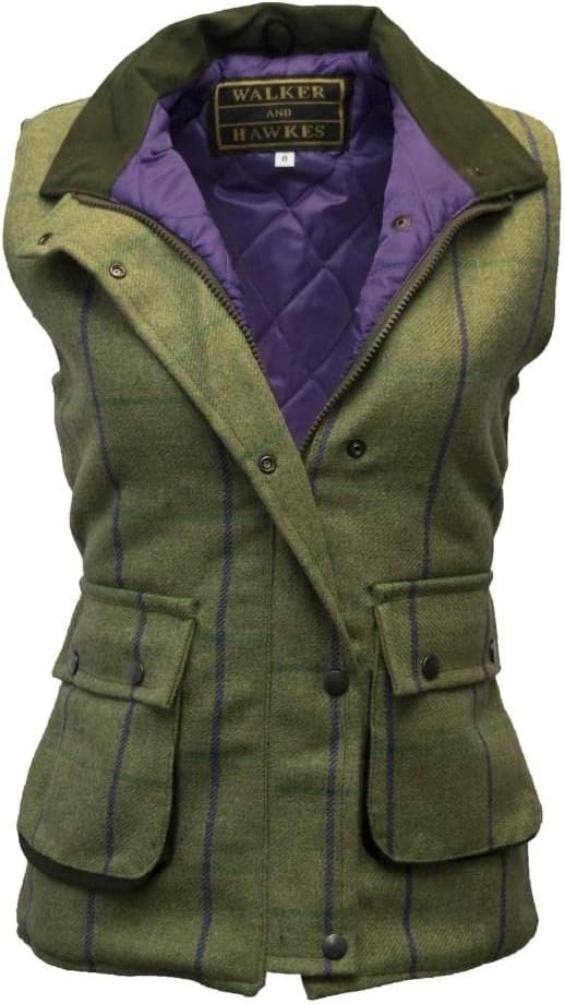 WALKER AND HAWKES - Bayston - Tweed-Weste für Damen im Country-Stil - ideal für die Jagd