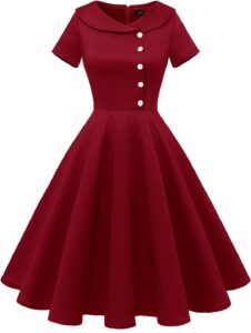 Wedtrend Damen Cocktailkleid im Rockabilly-Stil – Festliches kurzes Abendkleid im Vintage-Look der 50er Jahre
