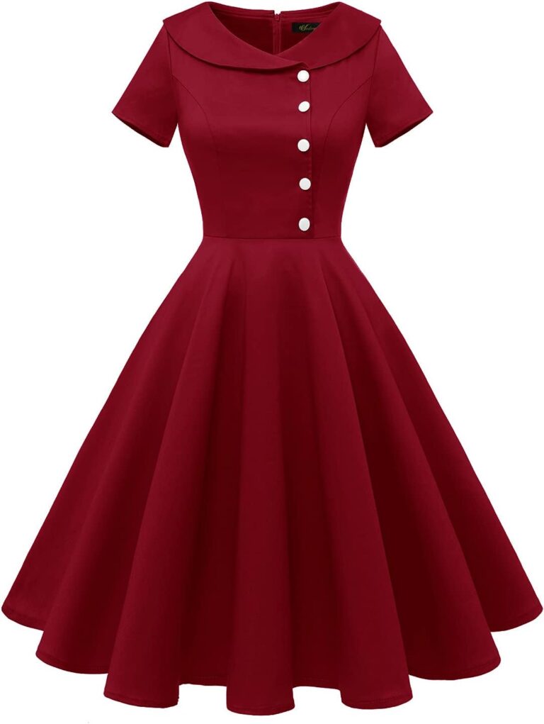 Wedtrend Damen Cocktailkleid im Rockabilly-Stil – Festliches kurzes Abendkleid im Vintage-Look der 50er Jahre