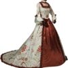 YWBleked Damen Halloween Kostüm – Winter Steampunk Gothic Trompeten-Mittelalter 50er Vintage Court Cocktailkleid für Ball, Party und Cosplay – Faschingskostüm
